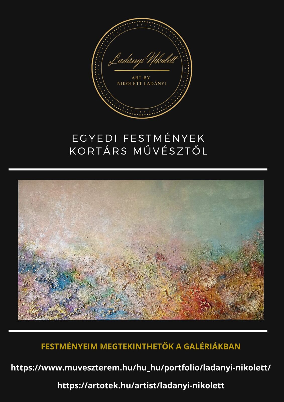 kortárs festő absztrakt festmény otthon modern minimál lakberendezés Ladányi Nikolett
